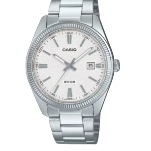 CASIO MTP-1302DA-7ADF SILVER DIAL STAINLESS STEEL MEN'S ANALOG WATCH - Image 1