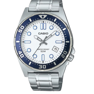 CASIO MTD-135D-7AVDF WHITE DIAL STAINLESS STEEL MEN'S WATCH - Image 1