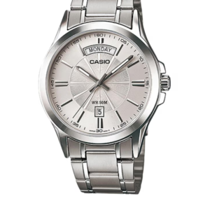 CASIO MTP-1381D-7AV STAINLESS STEEL SILVER DIAL MEN'S WATCH - Image 1