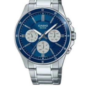 CASIO MTP-1375D-2A2V BLUE DIAL STAINLESS STEEL MEN'S MULTI-FUNCTION WATCH - Image 1