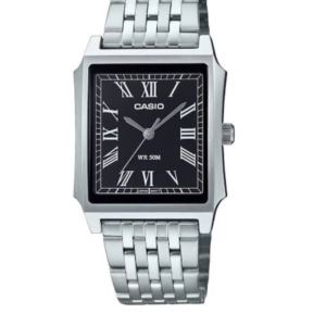 CASIO MTP-B190D-1BV LUXURY BLACK DIAL STAINLESS STEEL MEN'S WATCH - Image 1