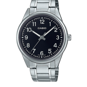 CASIO MTP-V005D-1B4 BLACK DIAL STAINLESS STEEL MEN'S WATCH - Image 1