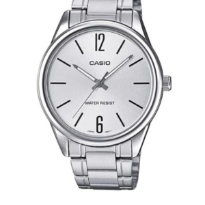 CASIO MTP-V005D-7BU SILVER DIAL STAINLESS STEEL MEN'S DRESS WATCH - Image 1