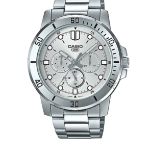 CASIO MTP-VD300D-7EU SILVER MULTI-FUNCTION STAINLESS STEEL MEN'S ANALOG WATCH - Image 1