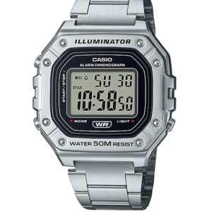 CASIO W-218HD-1A SILVER STAINLESS STEEL DIGITAL MEN'S WATCH - Image 1