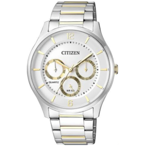 Citizen AG8358-87A Men’s Premium Multifunction Watch – Classic White Dial with Two-Tone Gold & Silver Bracelet - Image 1