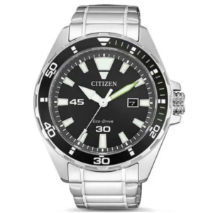 Citizen BM7451-89E Men’s Premium Eco-Drive Watch – Deep Black Dial with Sleek Silver Steel Bracelet - Image 1