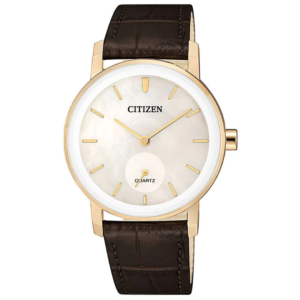 Citizen EQ9063-04D Women’s Premium Jewelry Watch – Mother of Pearl Dial with Rose Gold Case & Luxury Brown Genuine Leather Strap - Image 1