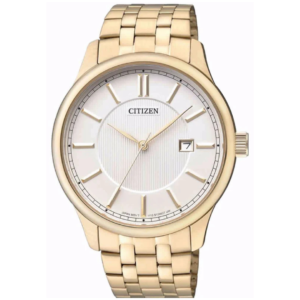 Citizen BL1052-51A Men’s Premium Dress Watch – Crisp White Dial with Luxury All-Golden Steel Bracelet - Image 1