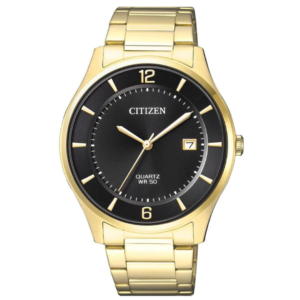 Citizen BD0043-83E Men’s Premium Dress Watch – Deep Black Dial with Luxury All-Golden Steel Bracelet - Image 1