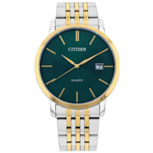 Citizen DZ0044-50X Men’s Premium Quartz Watch – Sunray Green Dial with Luxury Two-Tone Gold Steel Bracelet - Image 1