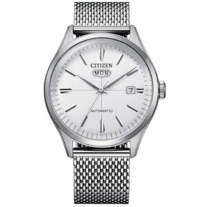 Citizen NH8390-89A GENTS AUTO Watch – WHITE/DIAL with ALL/SILVER MASH/CHAIN - Image 1
