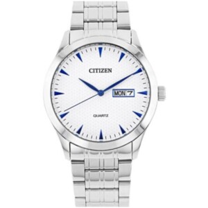Citizen DZ5010-54A GENTS QUARTS Watch – WHITEDIAL with ALLSILVERCHAIN & BLUEH&F Accents - Image 1