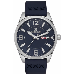 DANIEL KLEIN Premium DK.1.13668-3 Gents Watch – Premium Blue Leather Strap with Bold Blue Dial & Silver Bezel - Image 1