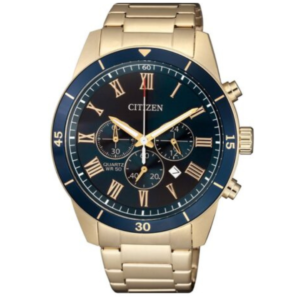 Citizen AN8169-58L GENTS Watch – BLUE DAIL with Premium ALL R.GOLD CHAIN Design - Image 1