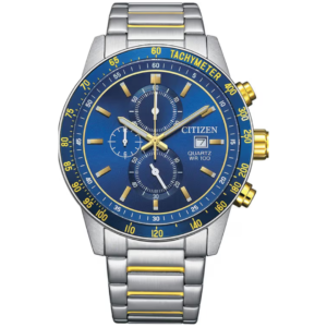 Citizen AN3684-59L GENTS Watch – BLUE DAIL with Premium GOLDEN SILVER CHAIN Design - Image 1