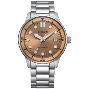 Citizen NJ0191-83X GENTS Automatic Watch – Premium SILVER CHAIN with Distinct BROWN BAZEL Design - Image 1