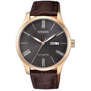 Citizen NH8353-00H GENTS Automatic Watch – BLACK DAIL with Premium BROWN L.STRAP Design - Image 1