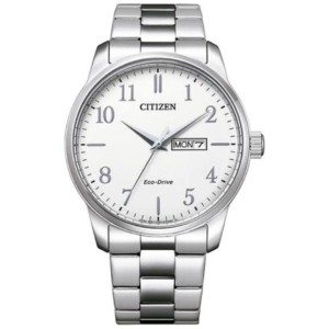 Citizen BM8550-81A GENTS Watch – WHITE DAIL with Premium ALL SILVER CHAIN Design - Image 1