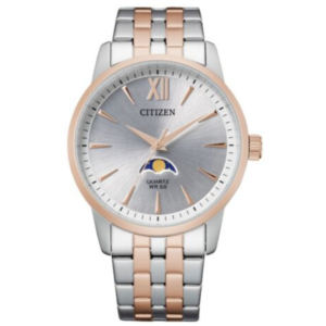 Citizen AK5006-58A GENTS Watch – WHITE DAIL with Premium SILVER R.GOLD CHAIN Design - Image 1