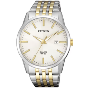 Citizen BI5006-81P GENTS Watch – WHITE DAIL with Premium SILVER GOLD CHAIN Design - Image 1