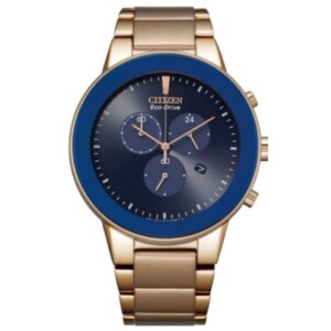 Citizen AT2243-87L GENTS Watch – BLUE DAIL with Premium R.GOLD CHAIN Design - Image 1