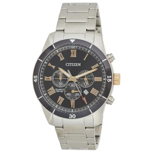 Citizen AN8168-51H GENTS Watch – BROWN DAIL with Premium ALL SILVER CHAIN Design - Image 1