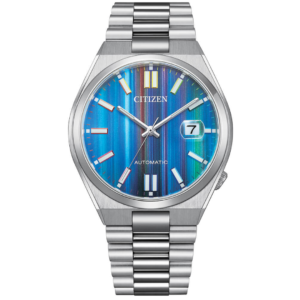 Citizen NJ0151-53W GENTS Watch – BLUE DAIL with Premium ALL SILVER CHAIN Design - Image 1