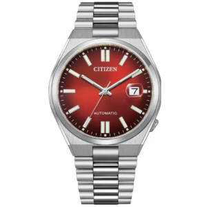 Citizen NJ0150-56W GENTS Watch – MEHROON DAIL with Premium ALL SILVER CHAIN Design - Image 1