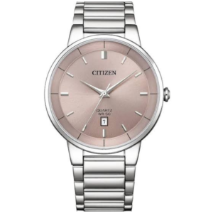 Citizen BI5120-51Z GENTS Watch – PINK DAIL with Premium ALL SILVER CHAIN Design - Image 1