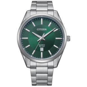 Citizen BI1031-51Z GENTS Watch – GREEN DAIL with Premium ALL SILVER CHAIN Design - Image 1