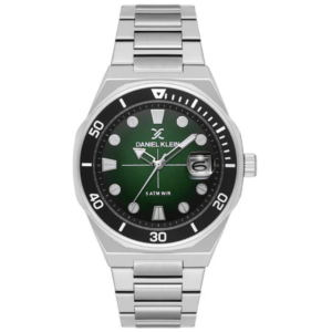 Daniel Klein DK.1.13989-4 Men's Premium Quartz Watch – Sunray Forest Green Dial with Classic Silver Linked Bracelet - Image 1