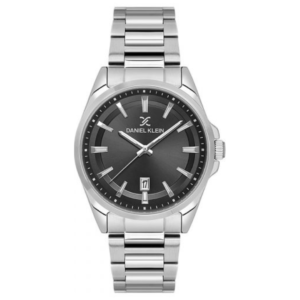 Daniel Klein DK.6.14035-2 Men's Premium Quartz Watch – Deep Matte Black Dial with Solid Silver Steel Bracelet - Image 1