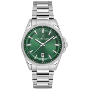 Daniel Klein DK.6.14035-5 Men's Premium Quartz Watch – Sunray Emerald Green Dial with Solid Silver Steel Bracelet - Image 1