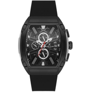 Daniel Klein DK.14028-6 Men’s Premium Chronograph Watch – Stealth Jet Black Dial with Sporty Black Rubber Strap - Image 1