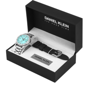 Daniel Klein DK.1.13980-4 Men’s Premium Dress Watch – Tiffany Blue Dial with Solid Silver Steel Bracelet - Image 1