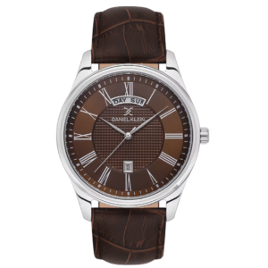 Daniel Klein DK.1.13819-3 Men’s Premium Dress Watch – Brown Dial with Genuine Leather Strap & Black Bezel - Image 1