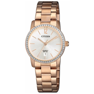 CITIZEN EU6039-86A LADIES Watch – Elegant White Dial with All Rose Gold Chain - Image 1