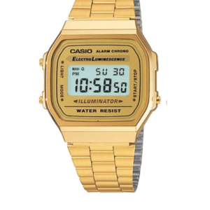 CASIO VINTAGE A168WG-9WDF GOLD TONE STAINLESS STEEL DIGITAL WATCH - Image 1