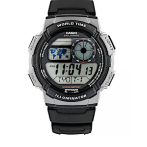 CASIO AE-1000W-1BVDF BLACK RESIN STRAP DIGITAL MEN'S WATCH - Image 1