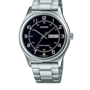 CASIO MTP-V006D-1B2 BLACK DIAL STAINLESS STEEL MEN'S ANALOG WATCH - Image 1