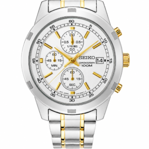 SEIKO SKS423P1 CHRONOGRAPH TWO-TONE SILVER DIAL STAINLESS STEEL MEN'S WATCH - Image 1
