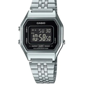 CASIO LA680WA-1BDF VINTAGE SILVER STAINLESS STEEL DIGITAL LADIES WATCH - Image 1