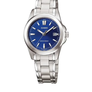 CASIO LTP-1215A-2A2V STAINLESS STEEL BLUE DIAL LADIES ANALOG WATCH - Image 1