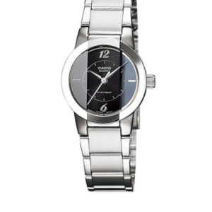 CASIO LTP-1230D-1CDF SILVER STAINLESS STEEL BLACK DIAL LADIES ANALOG WATCH - Image 1