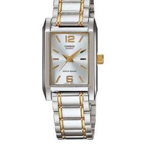CASIO LTP-1235SG-7ADF TWO-TONE STAINLESS STEEL SILVER DIAL LADIES ANALOG WATCH - Image 1