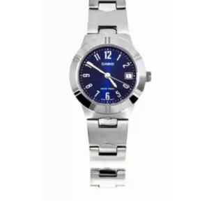 CASIO LTP-1241D-2AD BLUE DIAL STAINLESS STEEL WOMEN'S ANALOG WATCH - Image 1