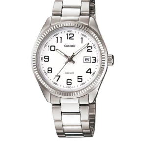 CASIO LTP-1302D-7BV SILVER DIAL STAINLESS STEEL WOMEN'S ANALOG WATCH - Image 1