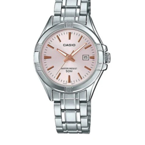 CASIO LTP-1308D-4AVD STAINLESS STEEL PINK DIAL LADIES ANALOG WATCH - Image 1