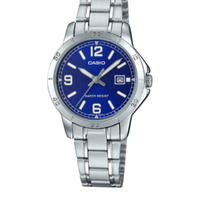 CASIO LTP-V004D-2BU BLUE DIAL STAINLESS STEEL WOMEN'S ANALOG WATCH - Image 1